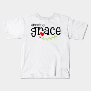 Amazing grace red heart Kids T-Shirt